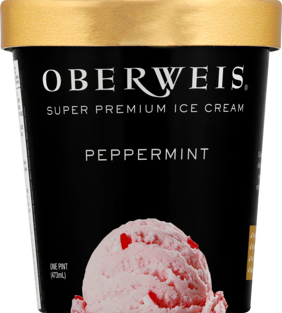 slide 2 of 3, Oberweis Ice Cream Super Premium Peppermint, 16 oz