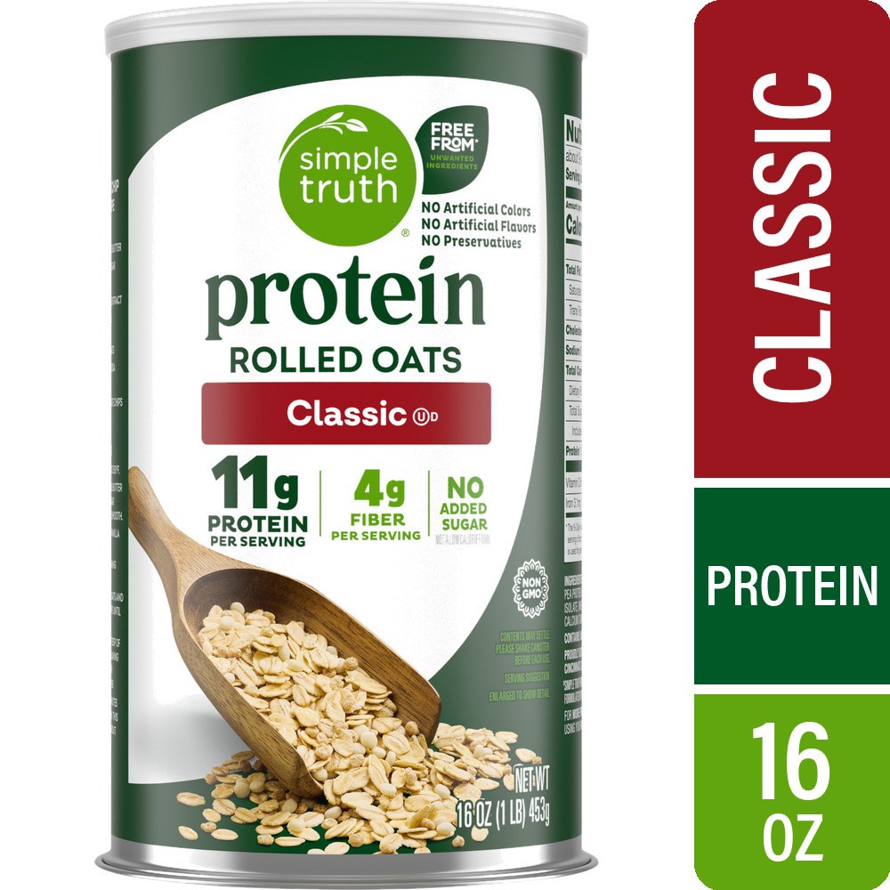 slide 1 of 2, Simple Truth® Protein Classic Rolled Oats, 16 oz, 16 oz