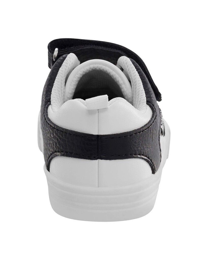 slide 3 of 6, Oshkosh Easy-On Casual Sneakers Black, White 11, 1 ct
