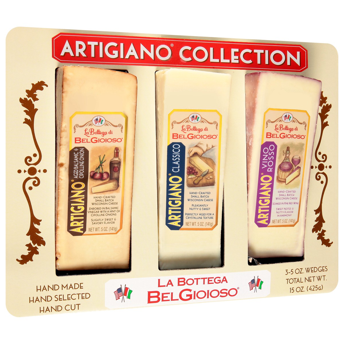 slide 1 of 9, BelGioioso Belg Artig 3Pk Cheese Board, 5 oz