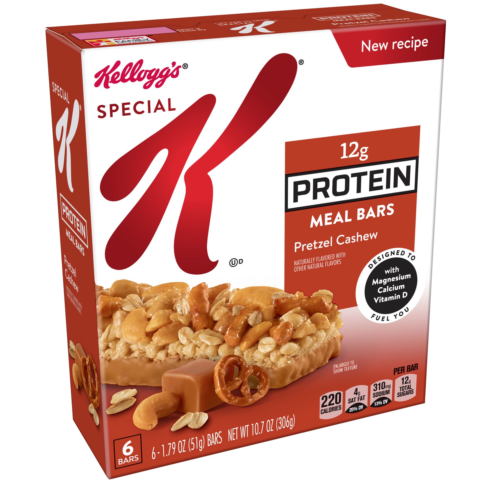 slide 1 of 7, Special K Pretzel Cashew Meal Bar, 6 ct