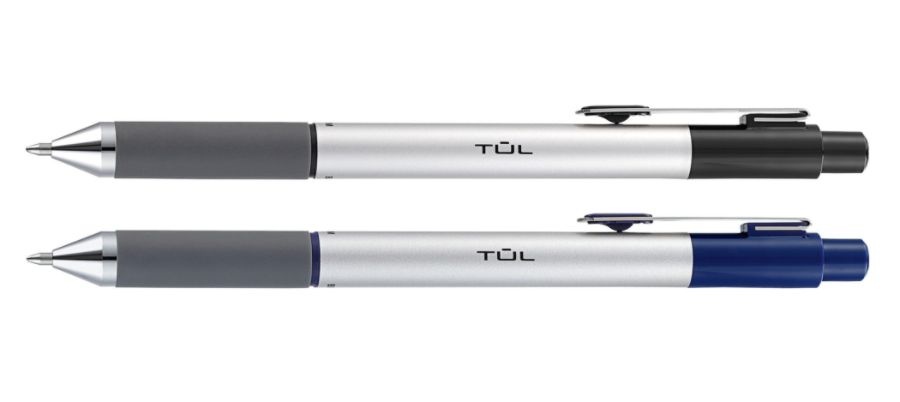 slide 2 of 4, TUL Retractable Ballpoint Pens, Medium Point, 1.0 Mm, Silver Barrels, Assorted Inks, Pack Of 4 Pens, 4 ct