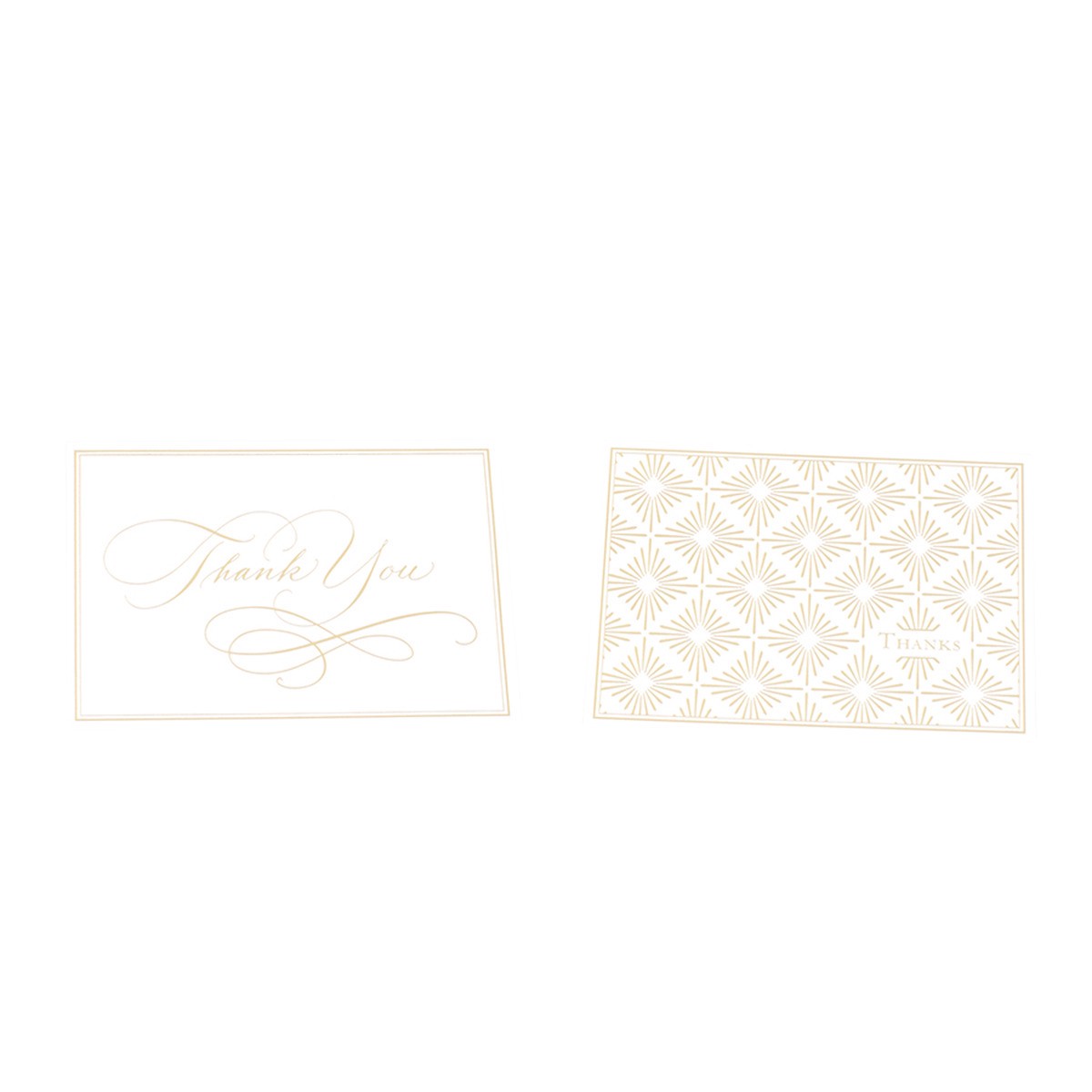 slide 1 of 2, Hallmark Thank You Note Assortment (Gold Foil Script Cards and Envelopes), 50 ct