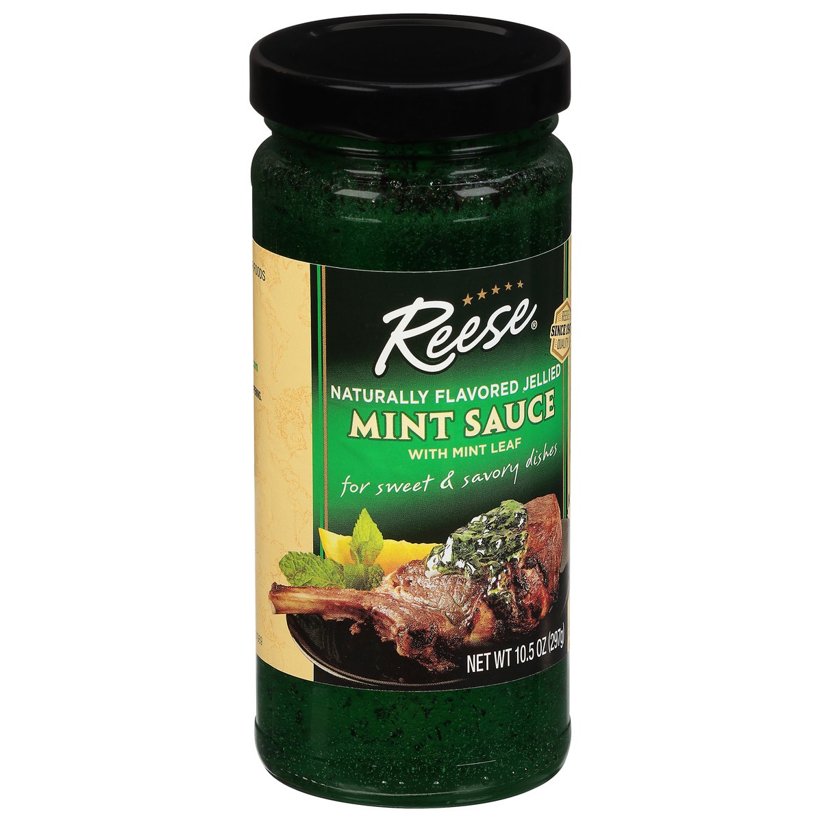 slide 7 of 11, Reese Jellied Mint Sauce with Mint Leaves 10.4 oz, 10.4 oz