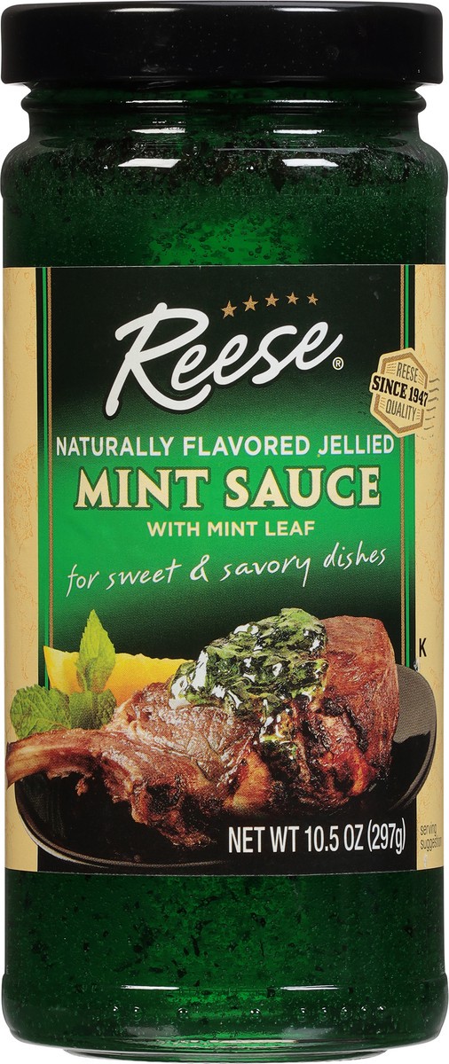 slide 3 of 11, Reese Jellied Mint Sauce with Mint Leaves 10.4 oz, 10.4 oz