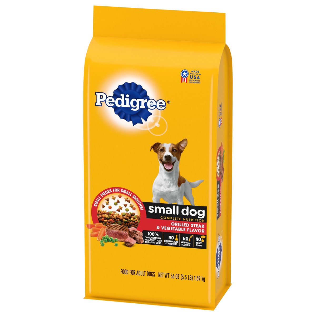 slide 8 of 9, Pedigree Small Dog Grilled Steak & Vegetable Flavor Dog Food 56 oz, 56 oz