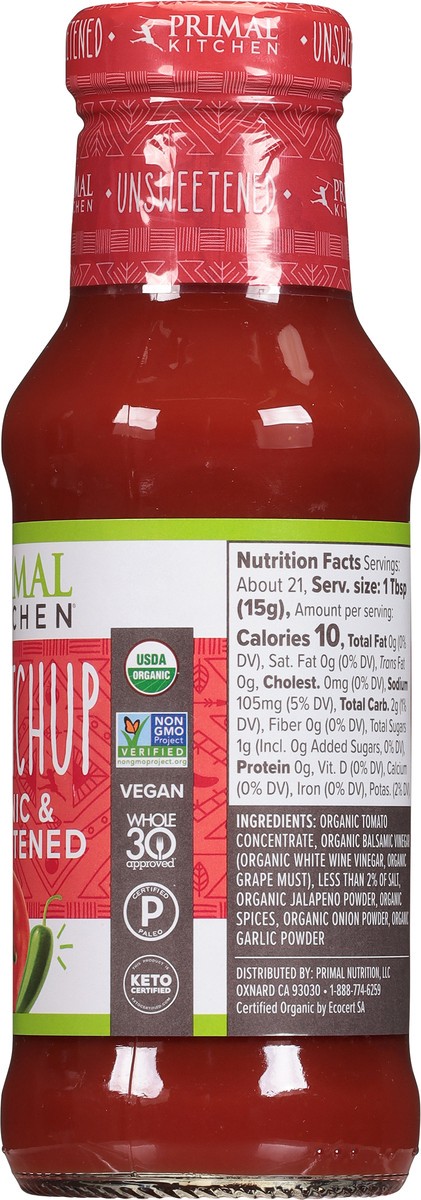 slide 3 of 9, Primal Kitchen Organic & Unsweetened Spicy Ketchup 11.3 oz, 11.3 oz