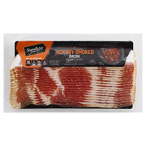 slide 1 of 1, Signature Farms Hickory Smoked Sliced Bacon, 16 oz