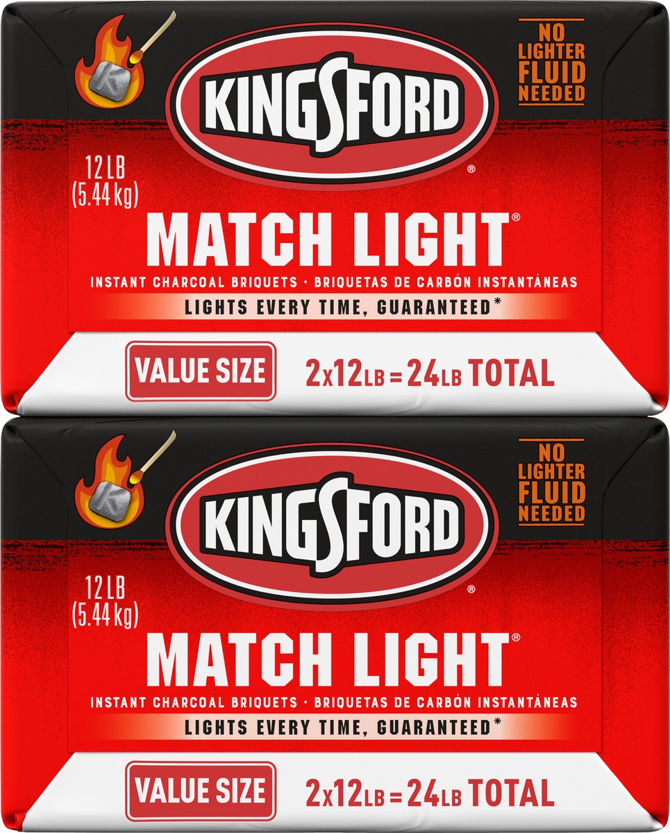 slide 6 of 7, Kingsford Match Light Charcoal Briquettes 2-Pack 12-Lb, 2 ct