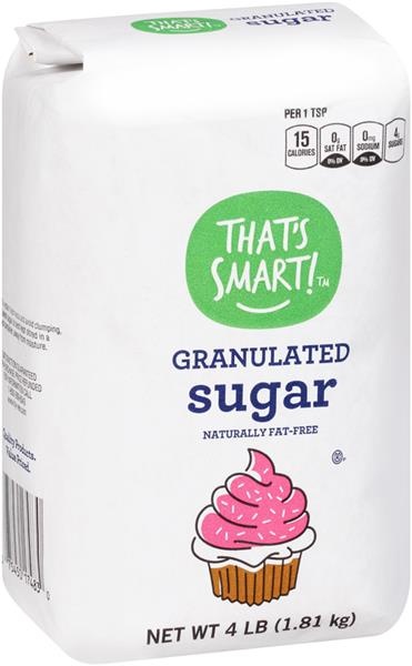 slide 1 of 1, That's Smart! Granulated Sugar, 4 lb