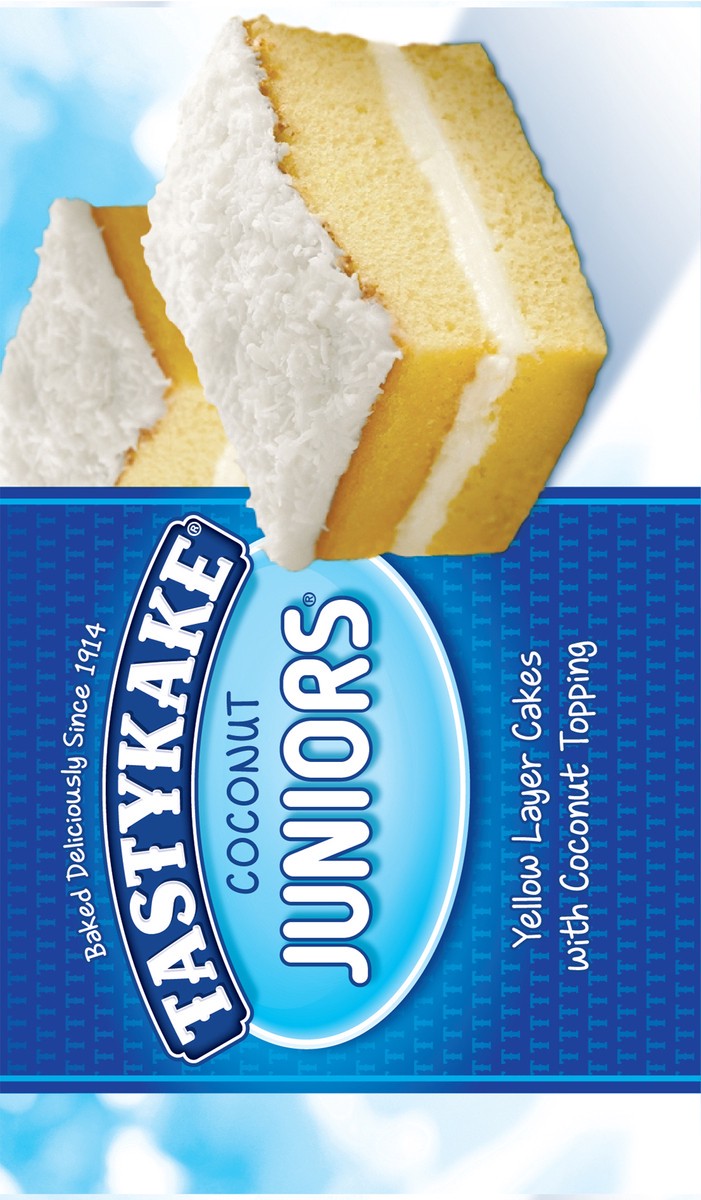 slide 7 of 14, Tastykake Coconut Juniors, 4 Count, 4 Individually Wrapped Coconut Topped Snack Cakes, 13.3 oz