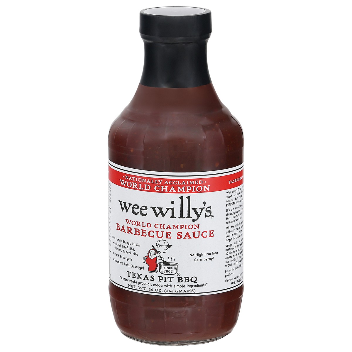 slide 3 of 9, Wee Willy's Texas Pit Bbq Sauce, 20 fl oz