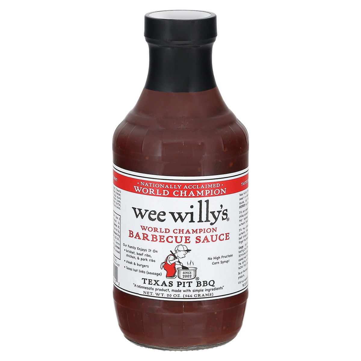 slide 1 of 9, Wee Willy's Texas Pit Bbq Sauce, 20 fl oz