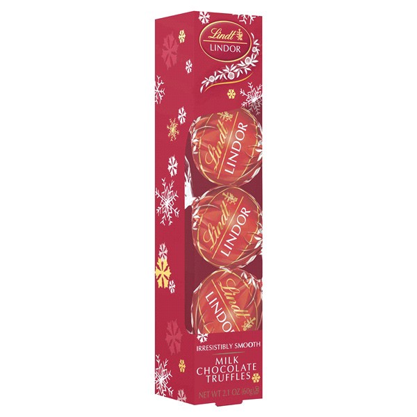 slide 3 of 13, Lindt LINDOR Holiday Milk Chocolate Candy Truffles Favor Gift, 2.1 oz., 2.10 oz