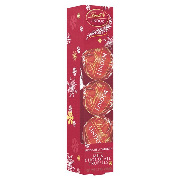 slide 5 of 13, Lindt LINDOR Holiday Milk Chocolate Candy Truffles Favor Gift, 2.1 oz., 2.10 oz