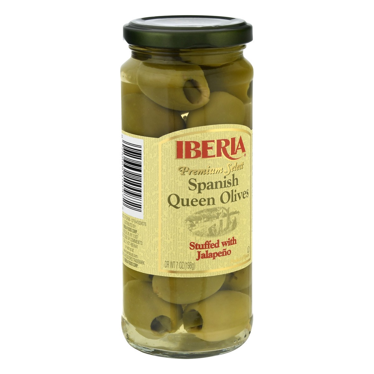 slide 2 of 13, Iberia Premium Spanish Queen Olives Stuffed With Jalapeño, 7 oz