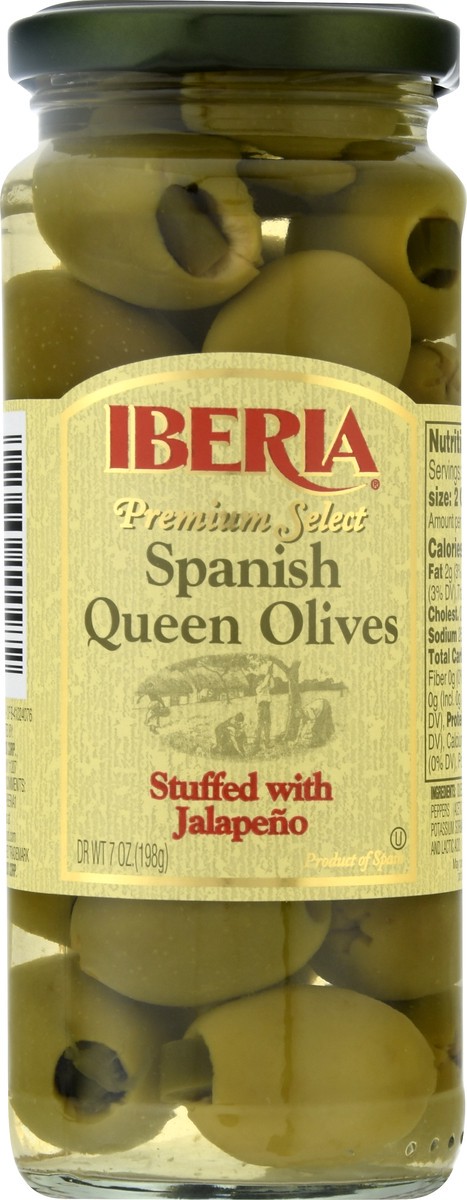 slide 13 of 13, Iberia Premium Spanish Queen Olives Stuffed With JalapeГ±o, 7 oz