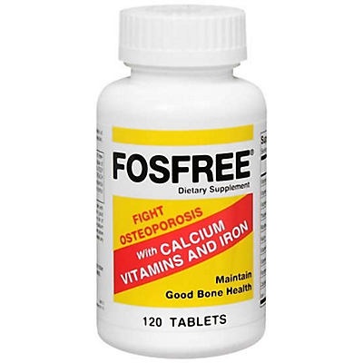 slide 1 of 1, Fosfree Dietary Supplement with Calcium Vitamins and Iron Tablets, 120 ct