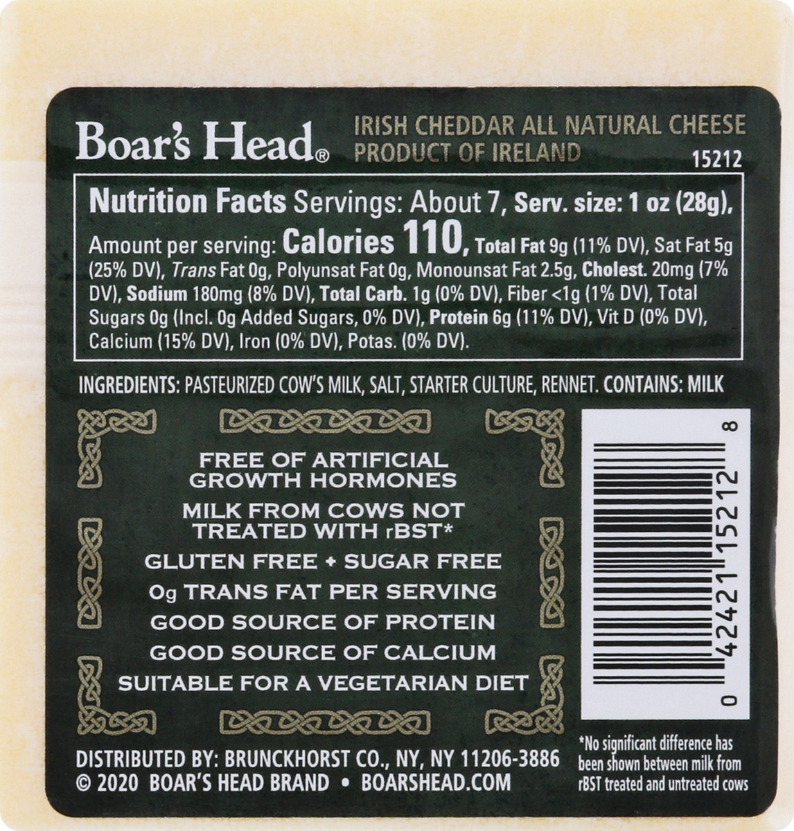 slide 4 of 13, Boar's Head Irish Cheddar Cheese, 7 oz