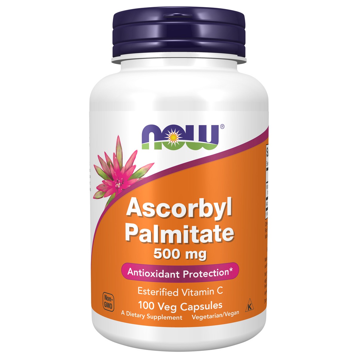 slide 1 of 4, NOW Ascorbyl Palmitate 500 mg - 100 Veg Capsules, 100 ct