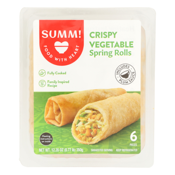 slide 1 of 3, SUMM! Crispy Vegetable Spring Roll 12.35 oz, 6 ct