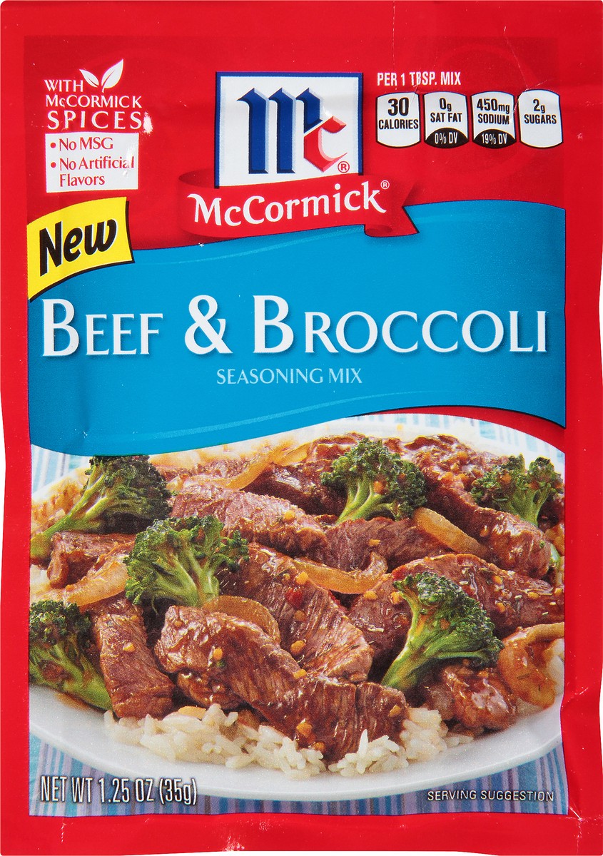 slide 2 of 8, McCormick Beef And Broccoli Seasoning Mix, 1.25 oz