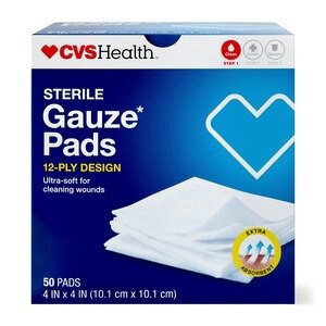 slide 1 of 1, CVS Health Sterile Gauze Pads, 4 In X 4 In, 50 Ct, 1 ct
