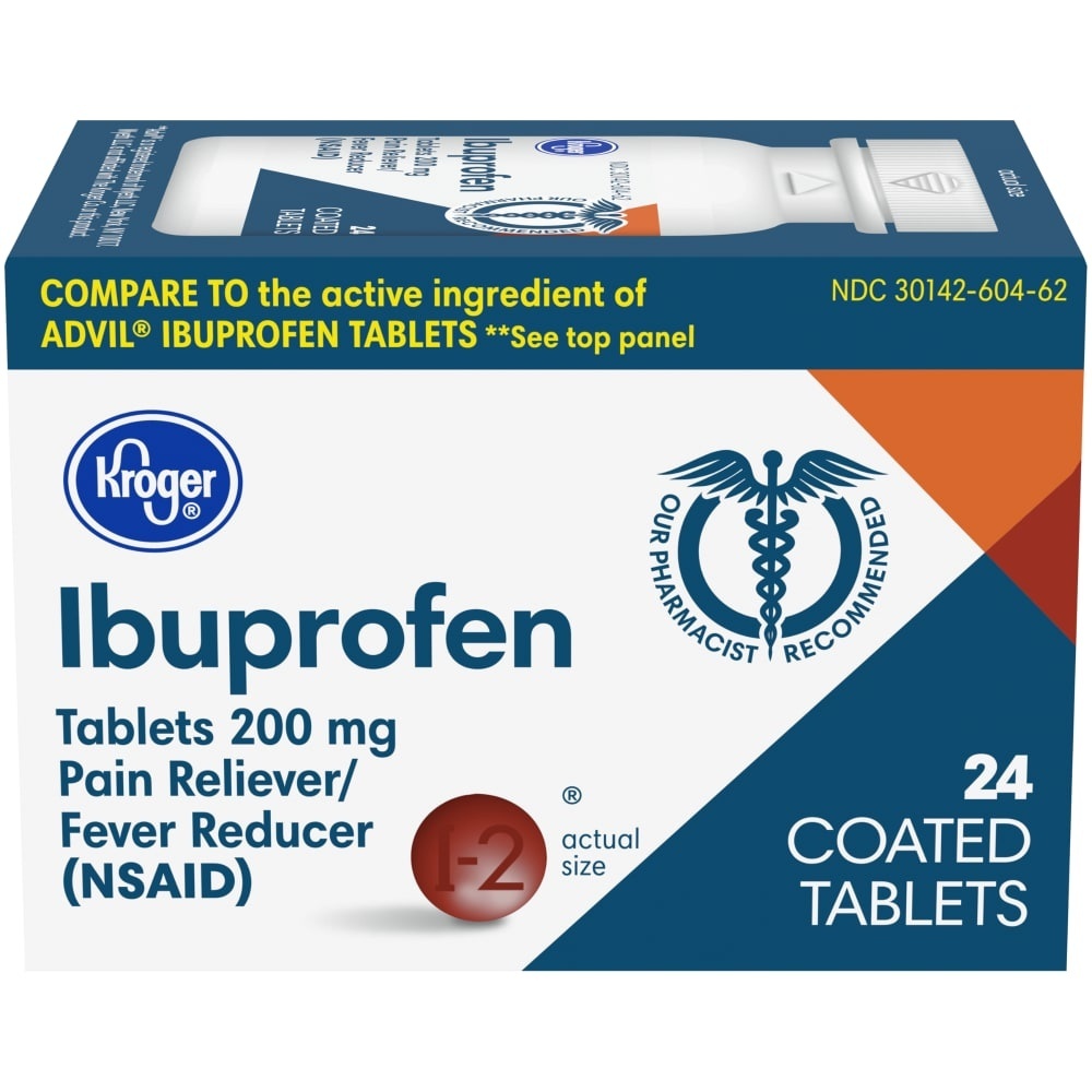 slide 1 of 1, Kroger 200mg Ibuprofen Tablets, 24 ct