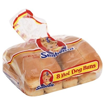 slide 1 of 1, Sunbeam Hot Dog Buns, 8 ct