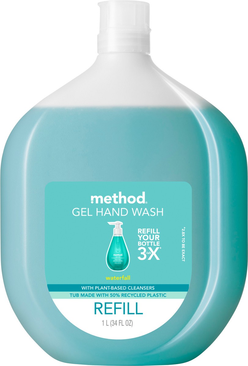 slide 3 of 3, method Gel Hand Soap, Refill, Waterfall, 34 oz, 34 fl oz