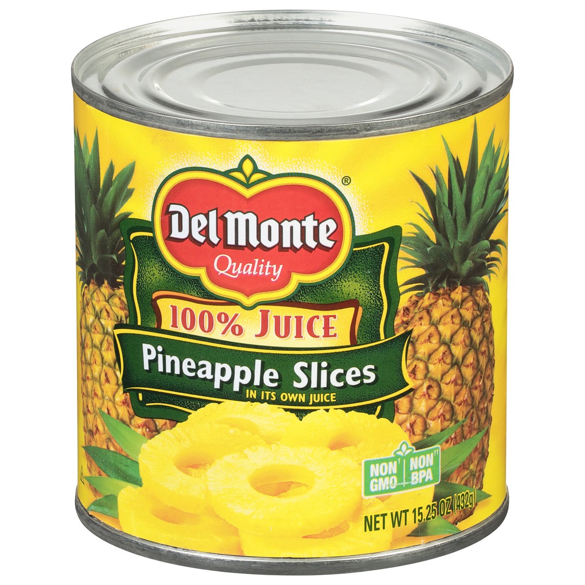 slide 3 of 9, Del Monte 100% Juice Pineapple Slices 15.25 oz, 15.25 oz