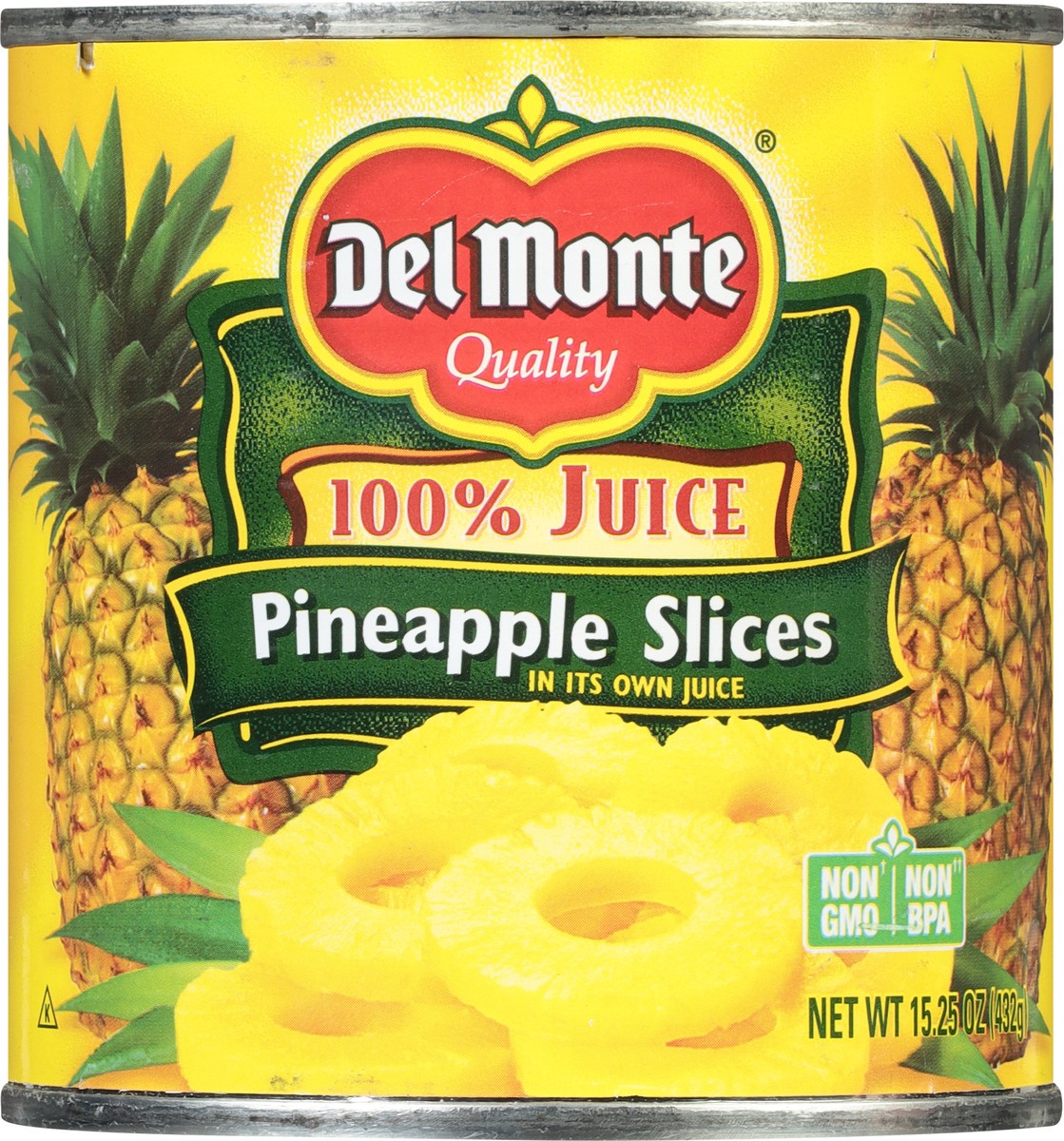 slide 6 of 9, Del Monte 100% Juice Pineapple Slices 15.25 oz, 15.25 oz