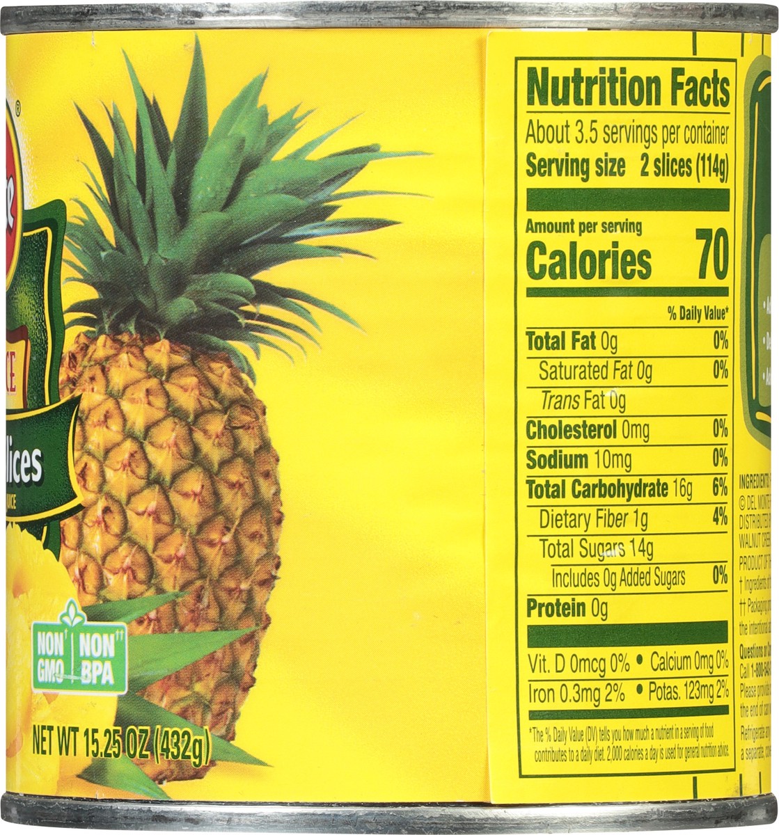 slide 8 of 9, Del Monte 100% Juice Pineapple Slices 15.25 oz, 15.25 oz