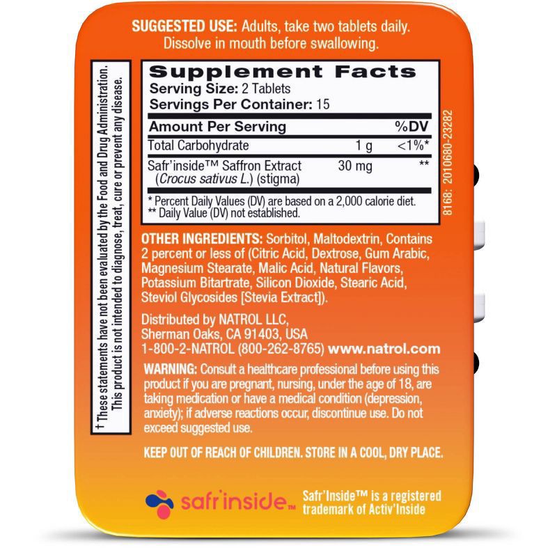 slide 4 of 4, Natrol Quick Balance Mints, Relieve Occasional Stress Supplement, 30 Orange Mango Saffron-Flavored, 30 ct
