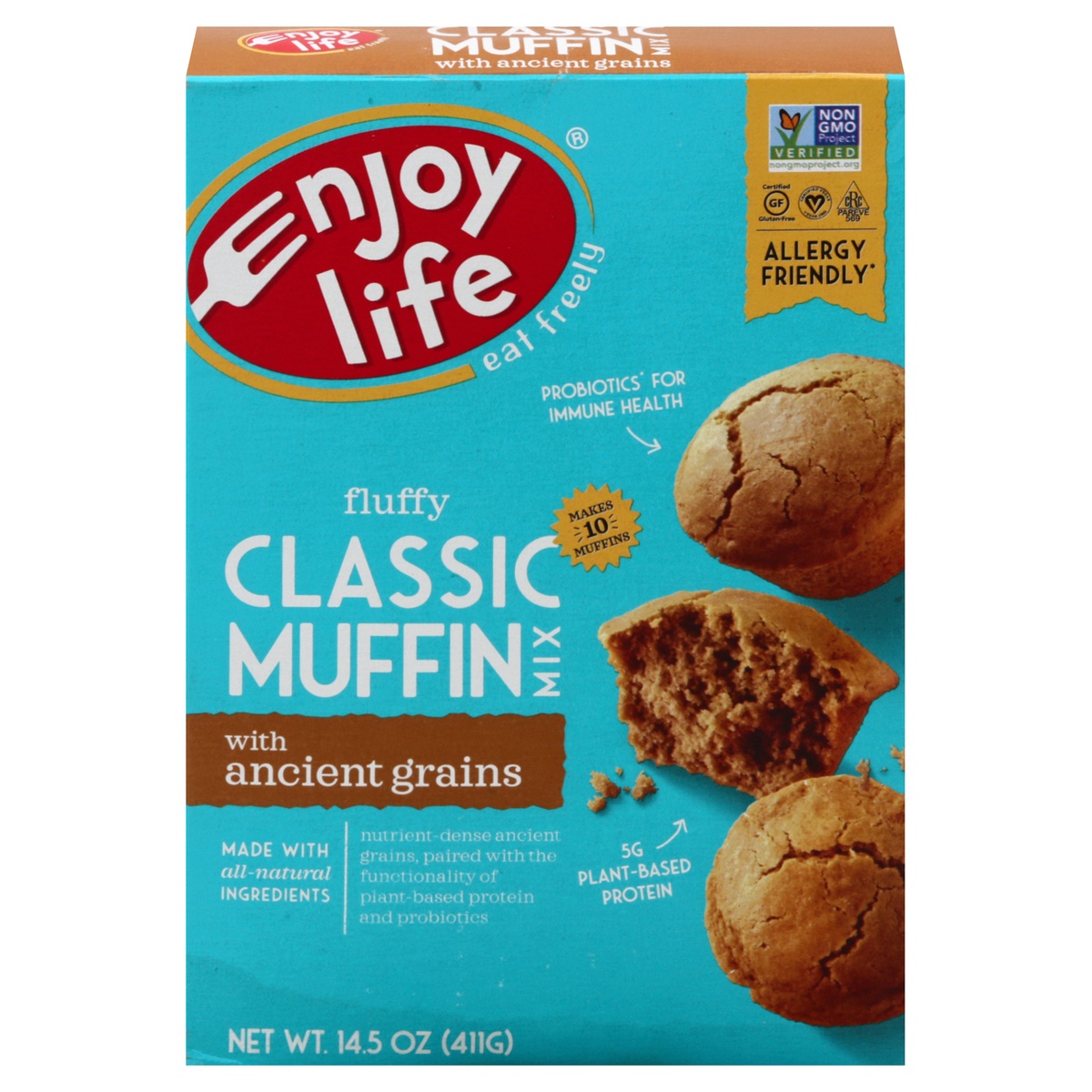 slide 1 of 8, Enjoy Life Fluffy Classic Muffin Mix With Ancient Grains, 14.5 oz