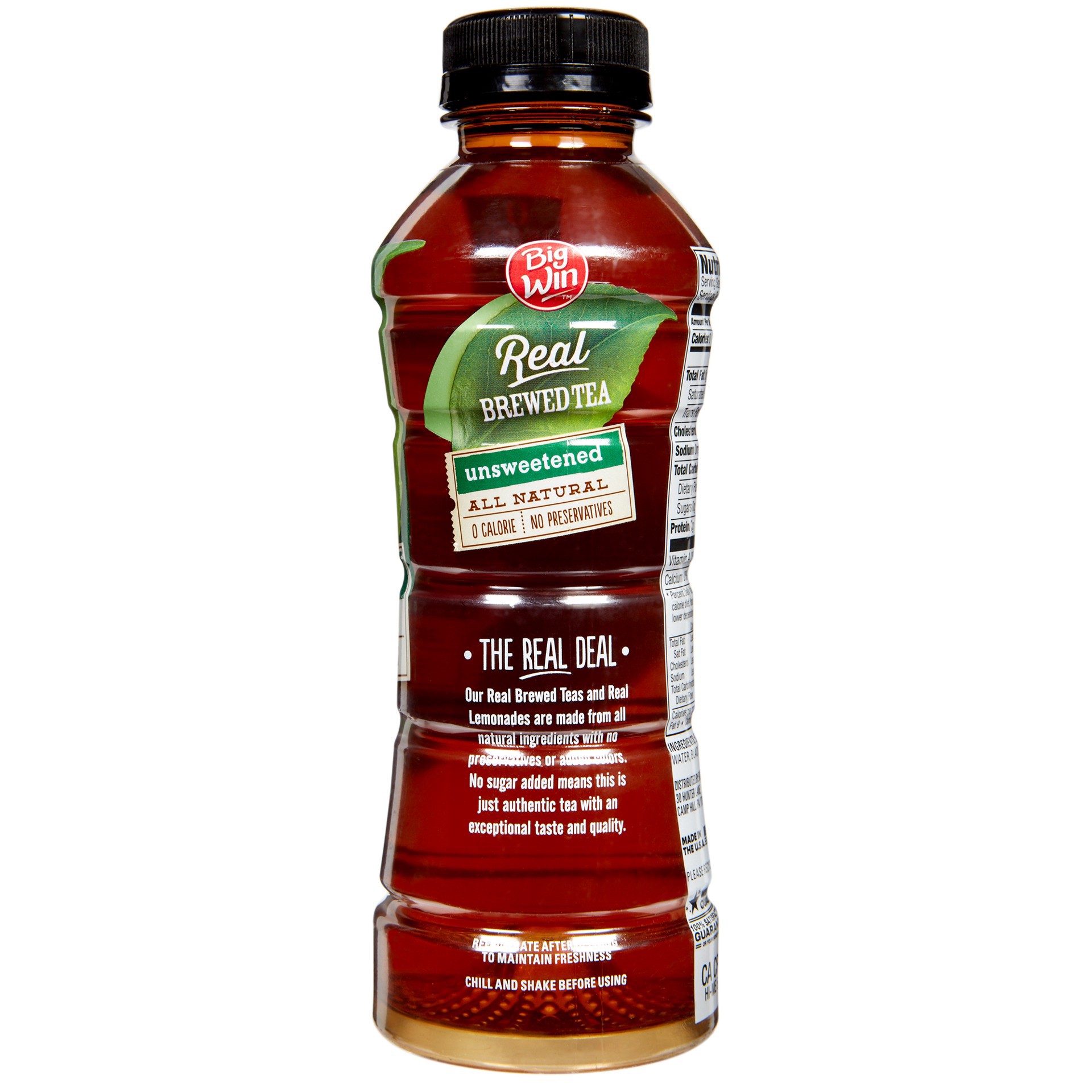slide 2 of 3, Big Win Real Brewed Tea, Unsweetened- 16 oz, 16 oz