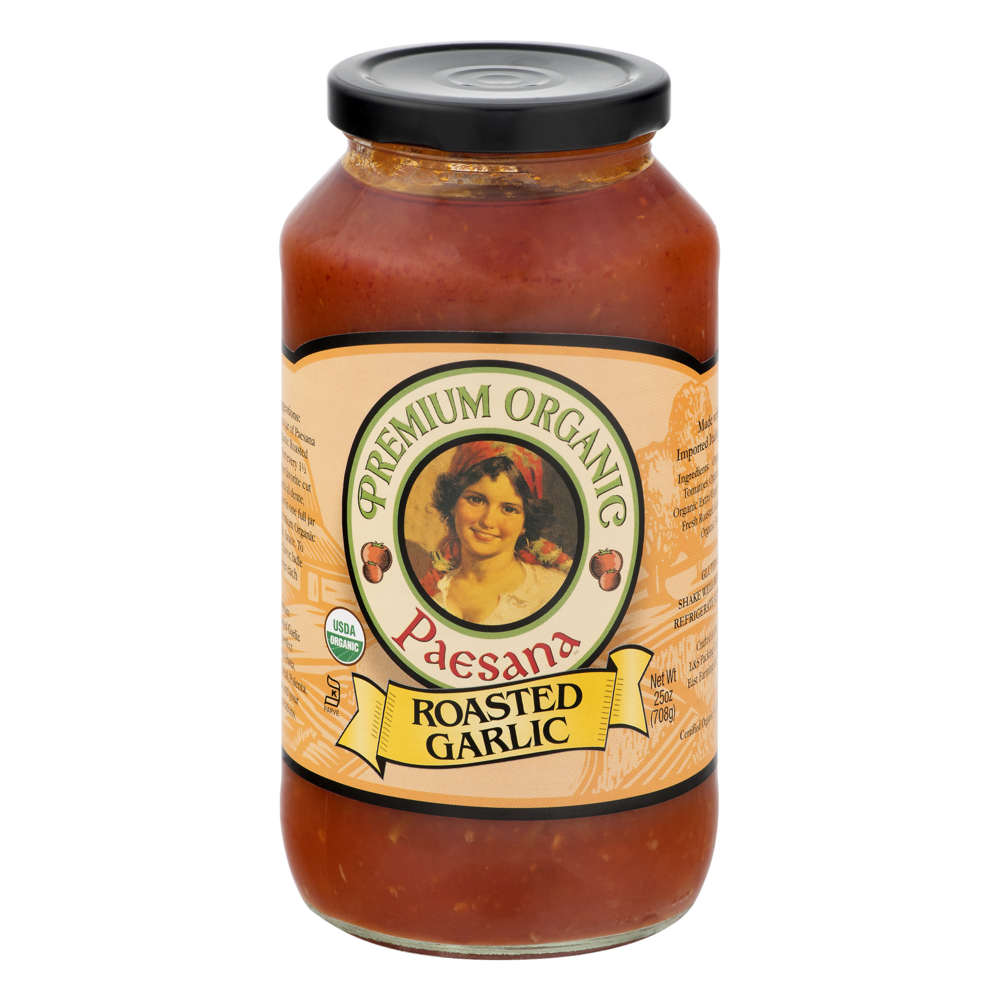 slide 1 of 1, Paesana Premium Organic Pasta Sauce Roasted Garlic, 25 oz