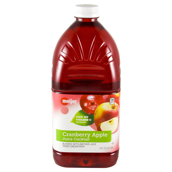 slide 1 of 1, Meijer Cranberry Apple Juice Cocktail, 64 oz