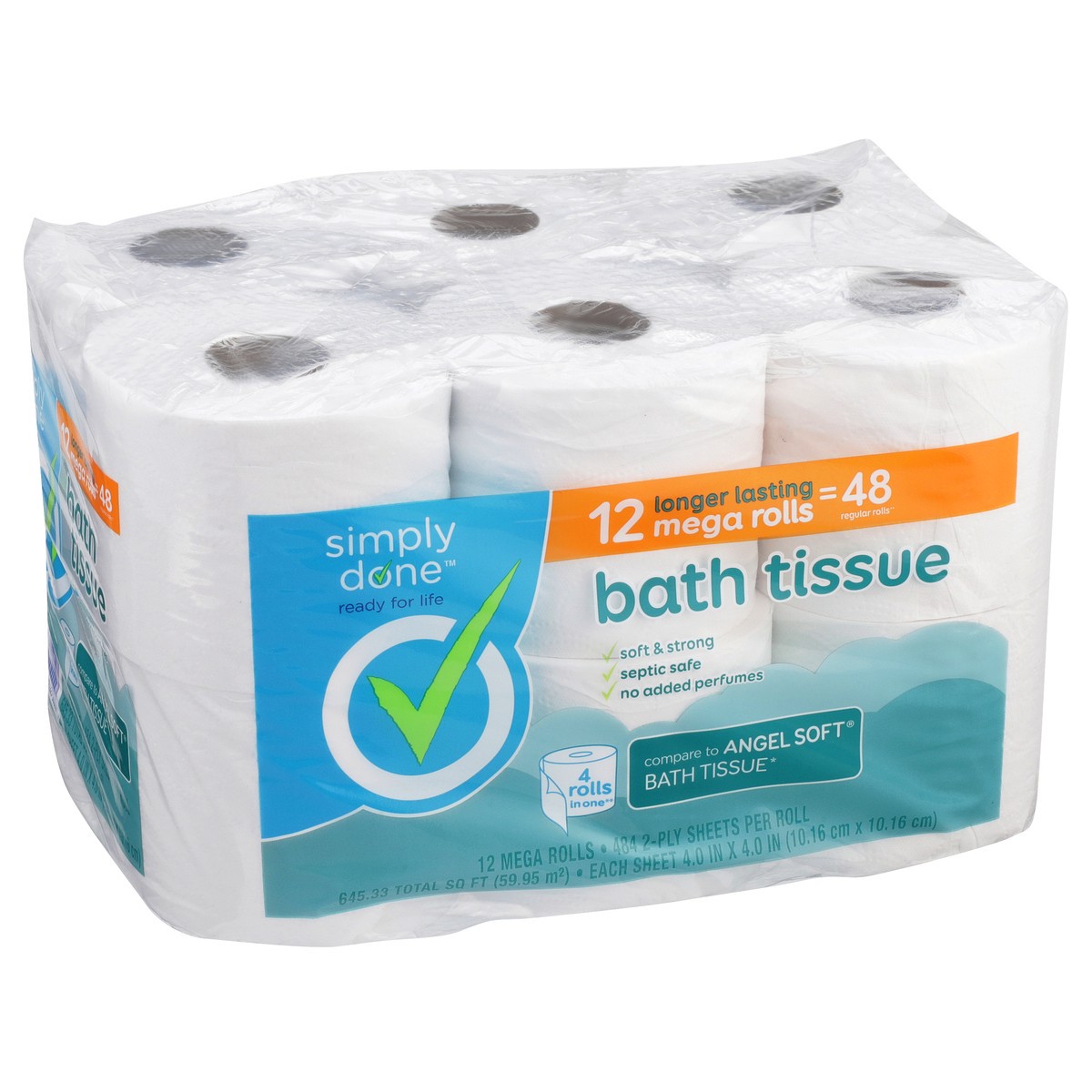 slide 4 of 8, Simply Done Mega Rolls Bath Tissue, 12 ct