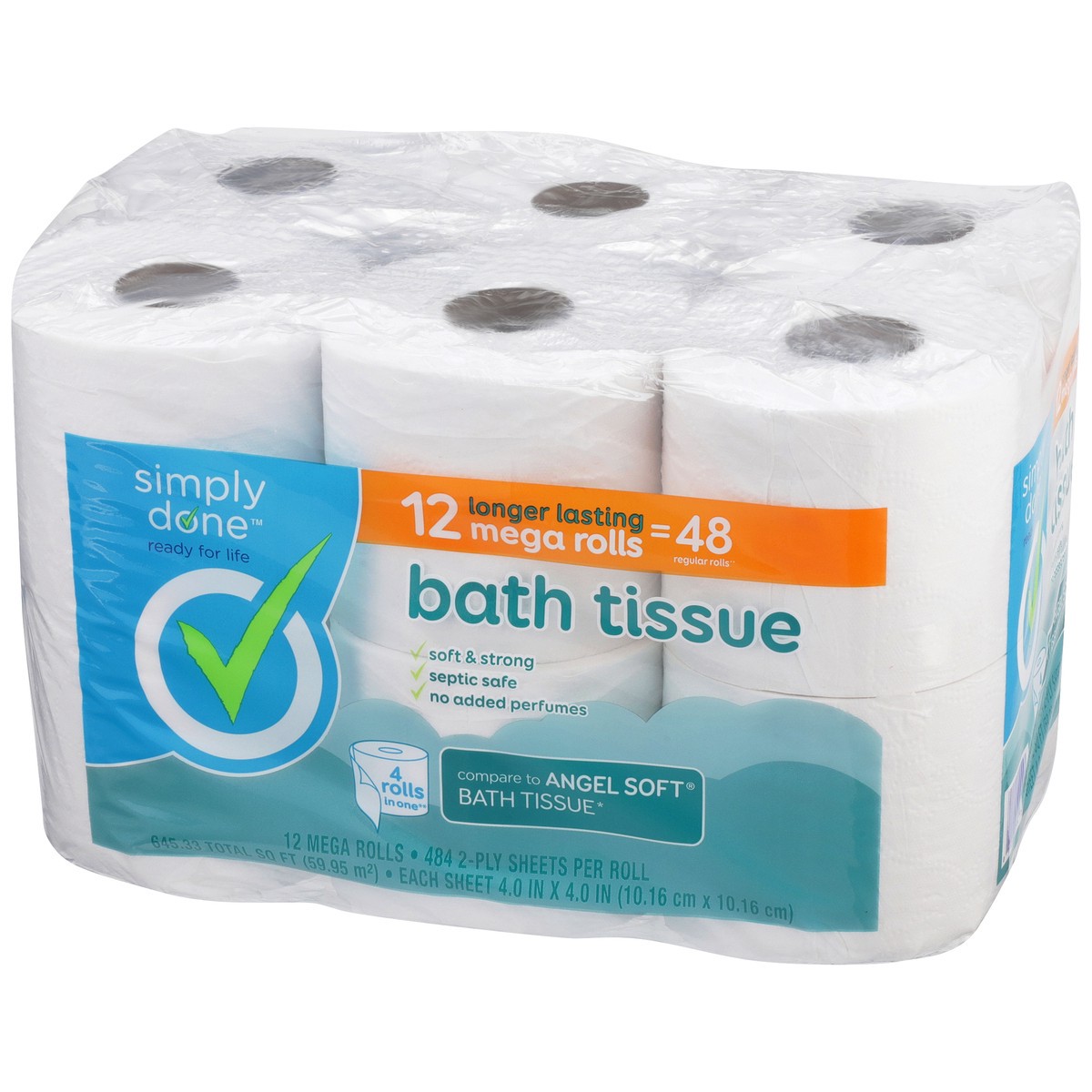 slide 5 of 8, Simply Done Mega Rolls Bath Tissue, 12 ct