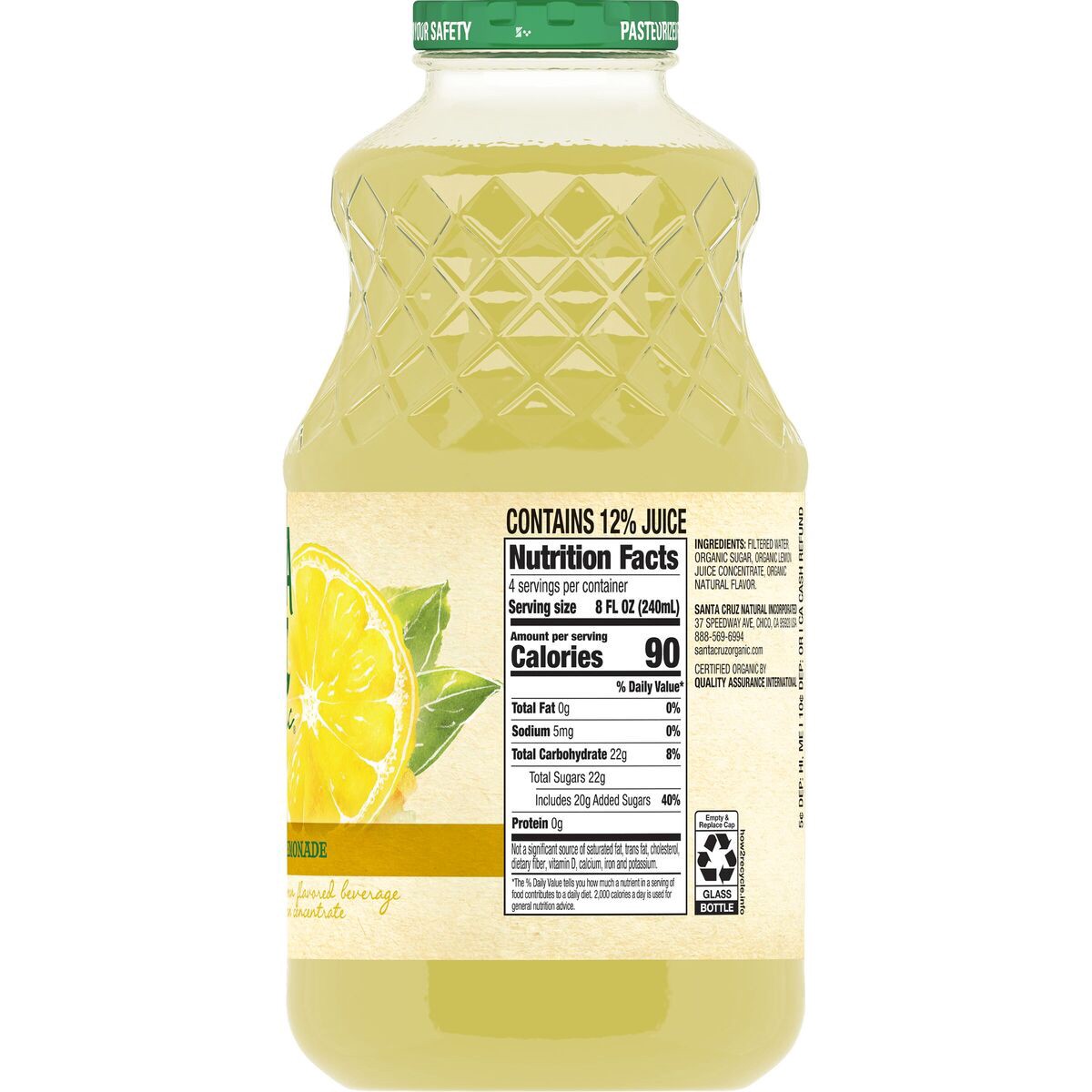 slide 7 of 8, Santa Cruz Organic Lemonade, 32 fl oz