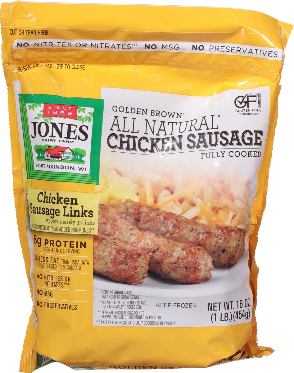 slide 10 of 13, Jones Dairy Farm Golden Brown Chicken Sausage 16 oz, 16 oz