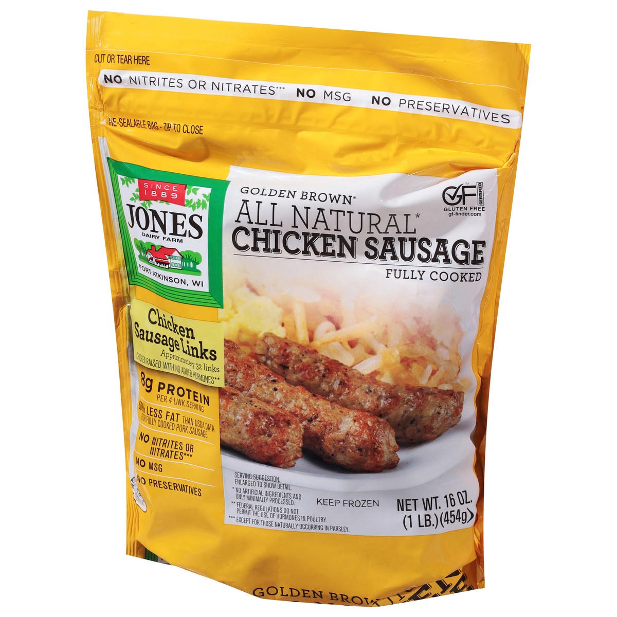 slide 5 of 13, Jones Dairy Farm Golden Brown Chicken Sausage 16 oz, 16 oz