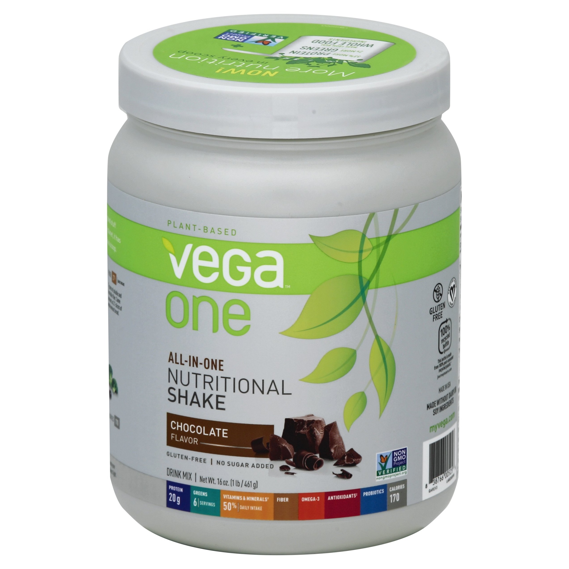 slide 1 of 6, Vega One Chocolate Nutritional Shake Drink Mix, 16 oz
