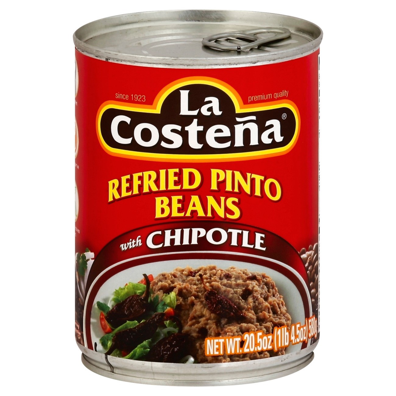 slide 1 of 5, La Costeña Refried Pinto Beans with Chipotle, 20.5 oz