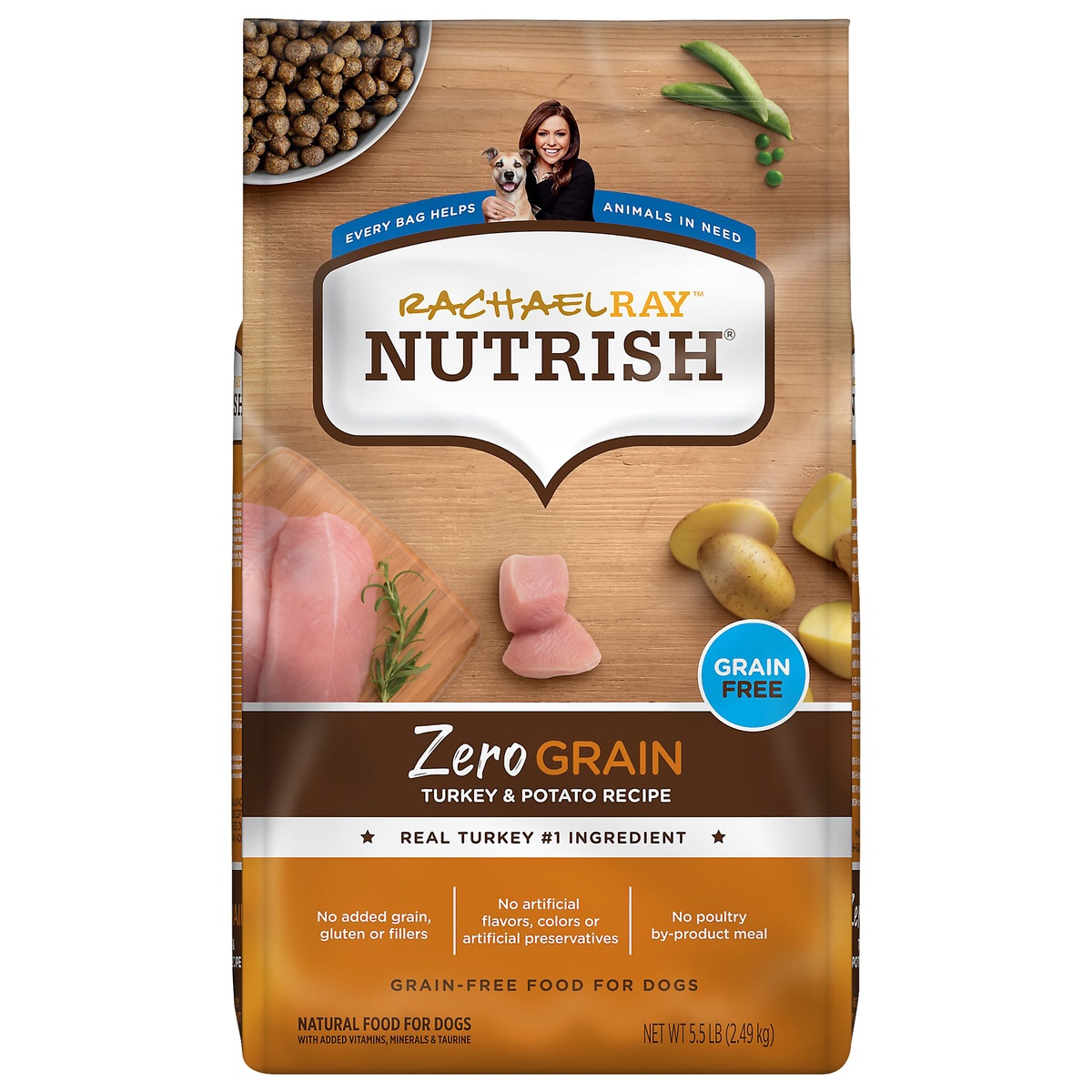 slide 1 of 1, Rachael Ray Nutrish Zero Grain Turkey & Potato Recipe, Dry Dog Food, 5.5lb Bag (Packaging May Vary), 5.5 lb