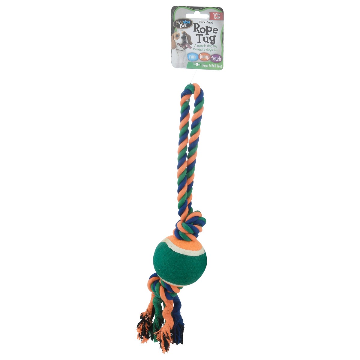 slide 4 of 10, BowWow Pals Two Knot Rope Tug Rope & Ball Toy 1 ea, 1 ct