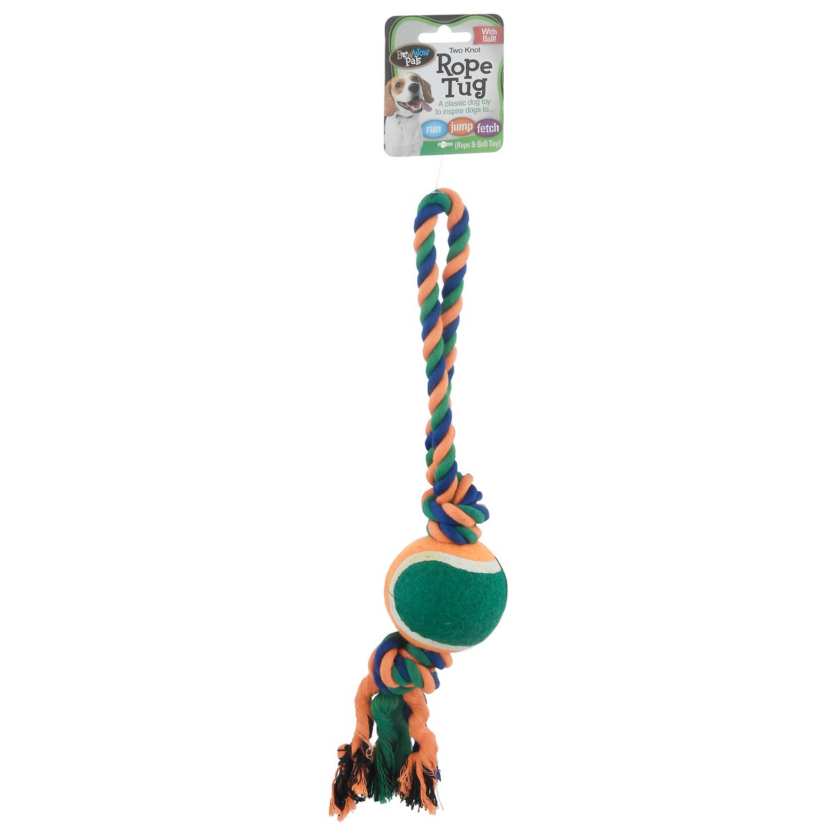 slide 9 of 10, BowWow Pals Two Knot Rope Tug Rope & Ball Toy 1 ea, 1 ct