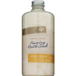 slide 1 of 1, Essence Of Beauty Foaming Bath Soak Lemon Verbena With Olive Oil, 16 oz