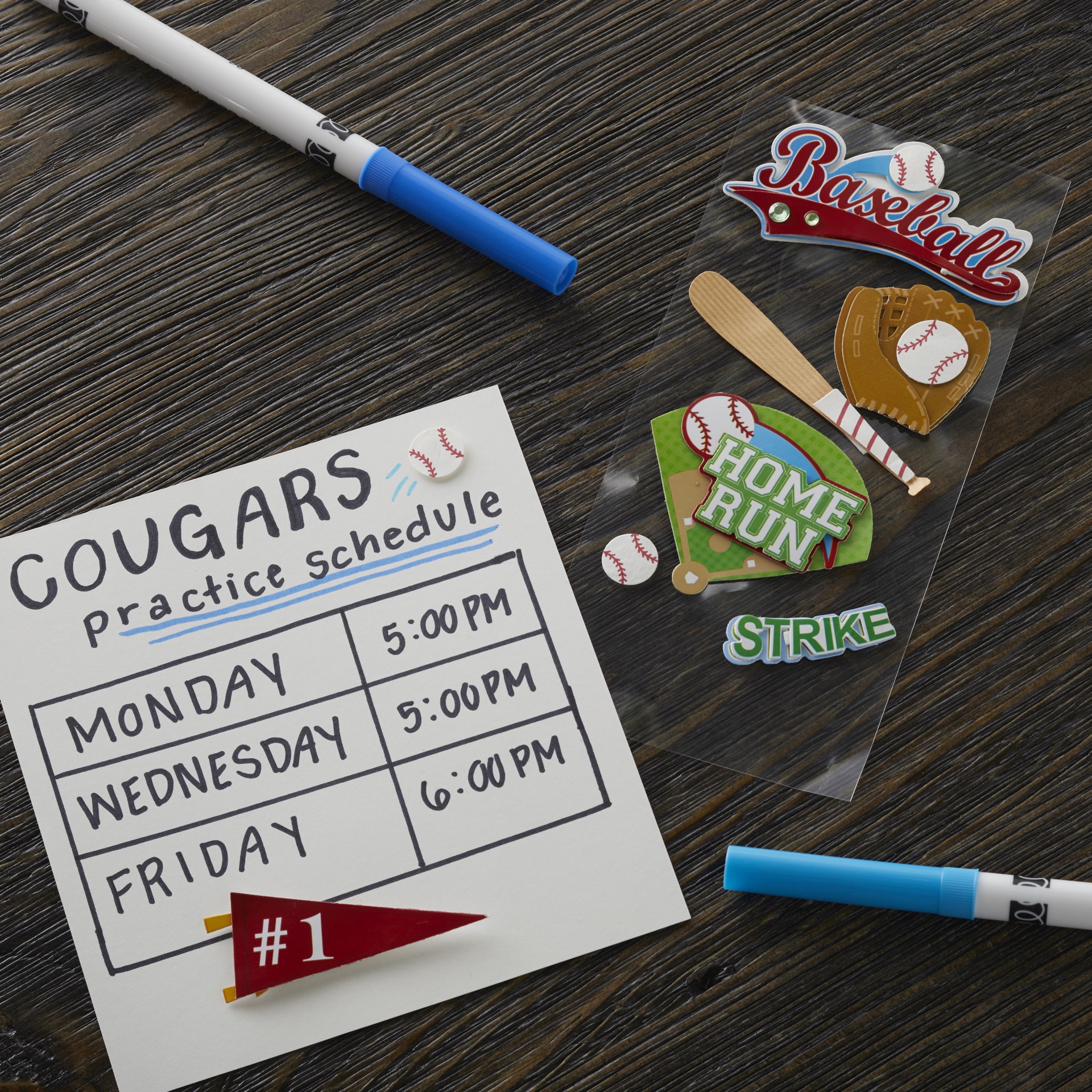 slide 2 of 2, Recollections Dimensional Stickers, Baseball, 1 ct